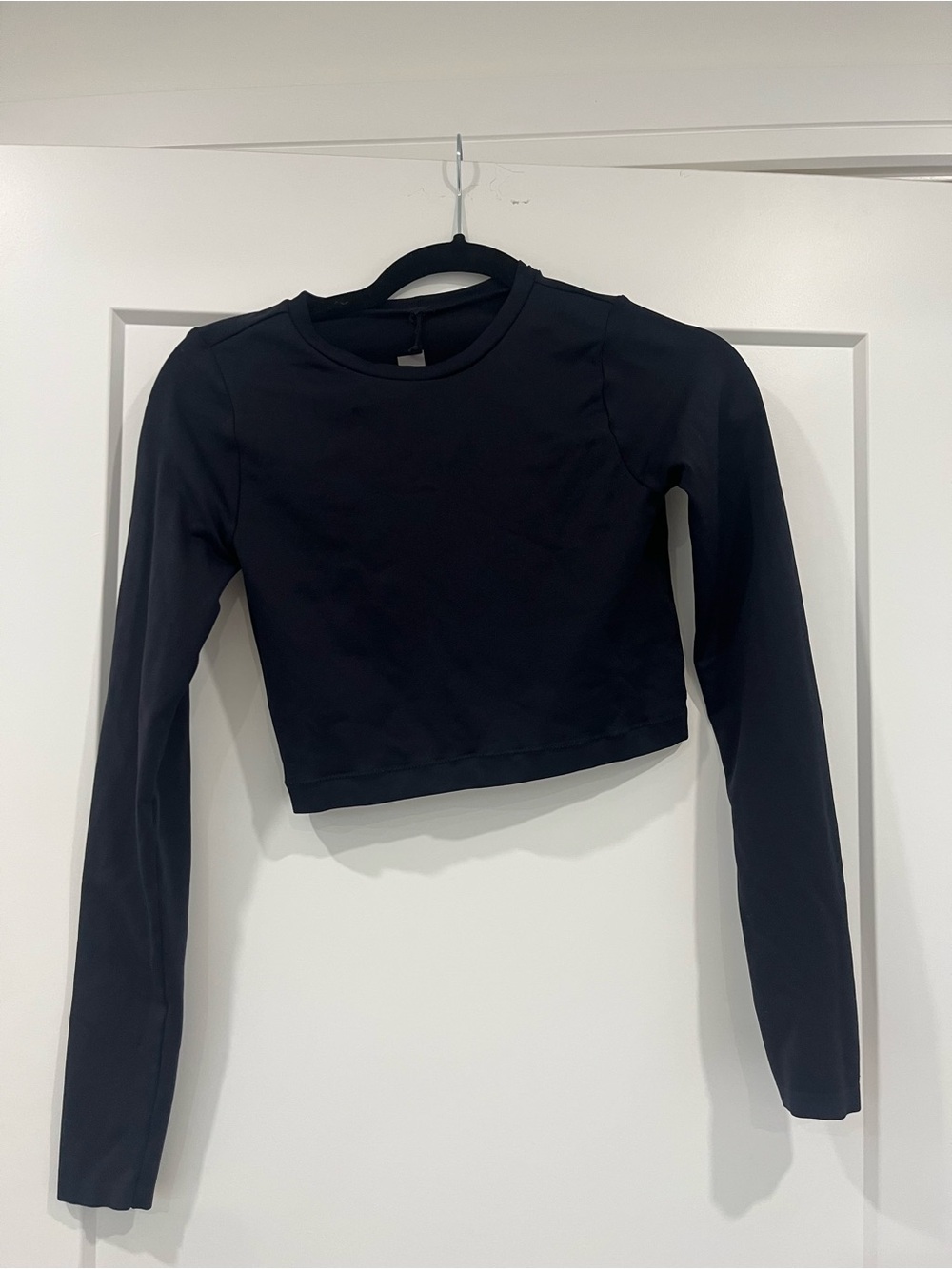 Garage Black Long Sleeve Cropped Tee